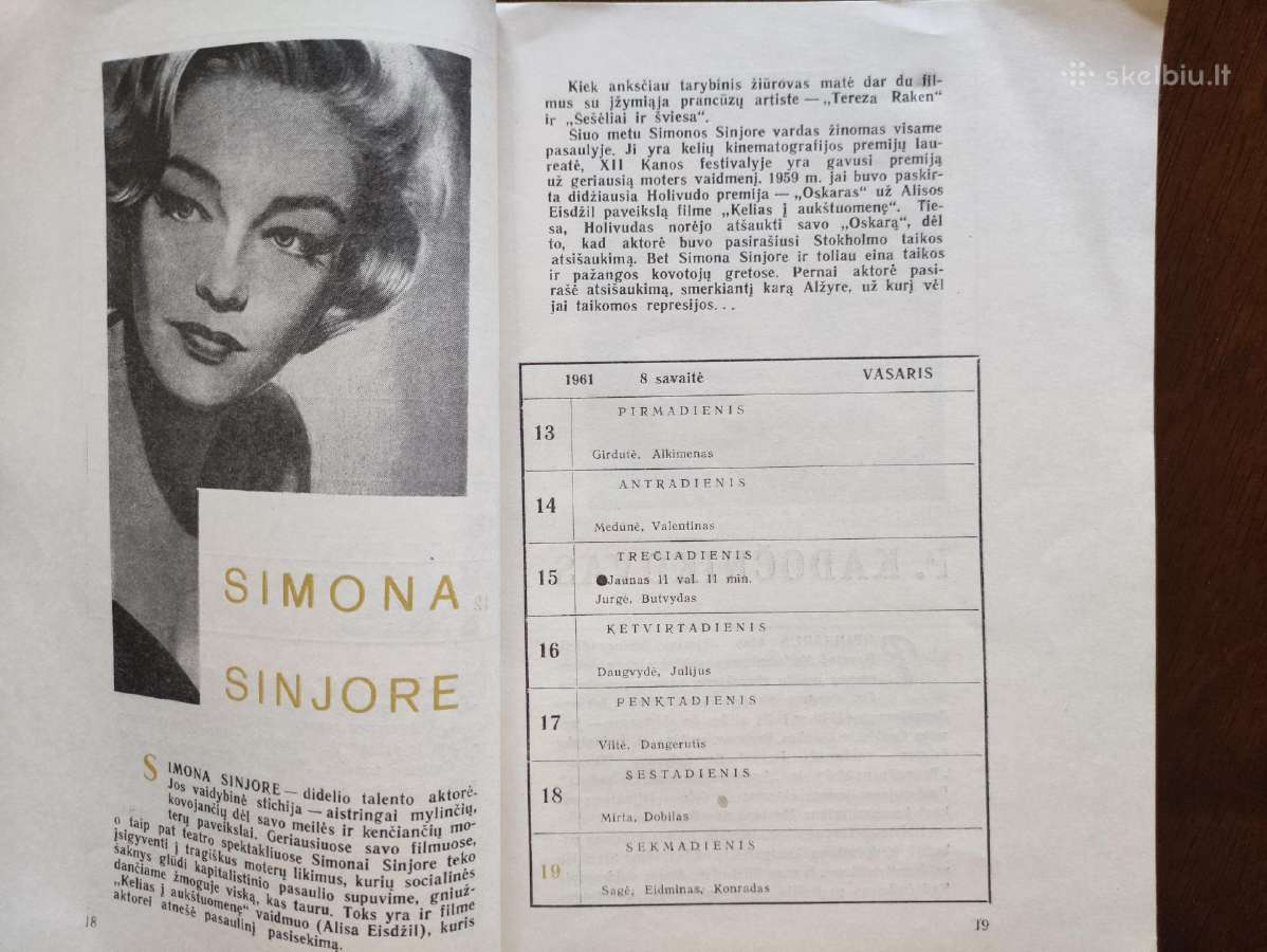 ,Kino mėgėjo kalendorius, 1961m. - nuotraukos Nr. 9