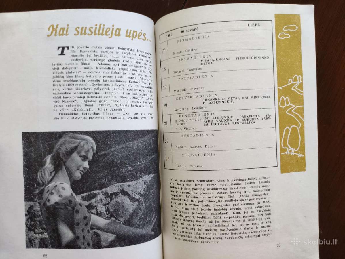 ,Kino mėgėjo kalendorius, 1961m. - nuotraukos Nr. 15