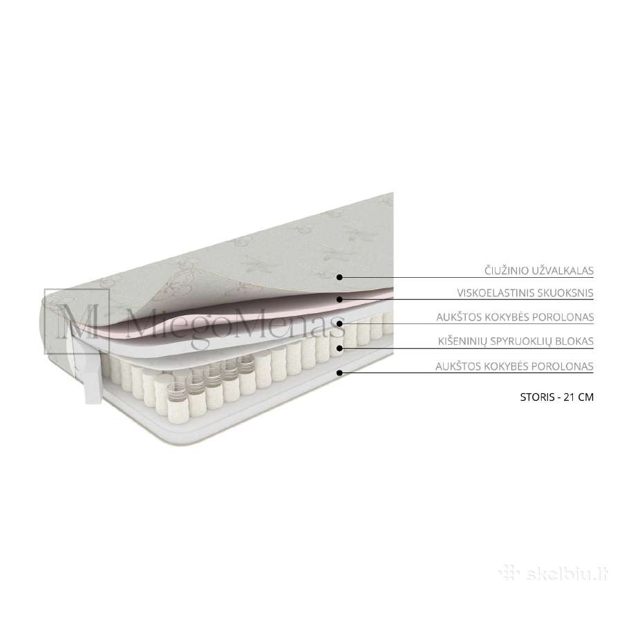 Čiužinys Švelnumas Standart+visko 140x200 - nuotraukos Nr. 3