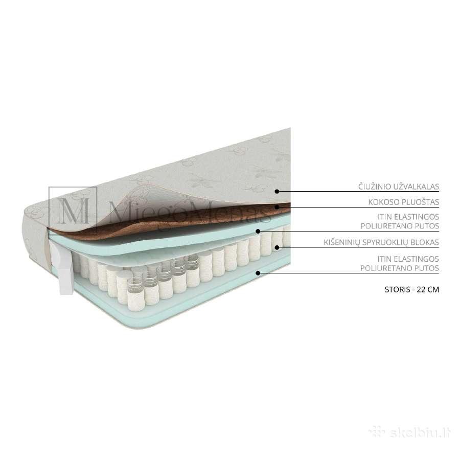 Čiužinys Švelnumas 1 + Kokos 160x200 - nuotraukos Nr. 3