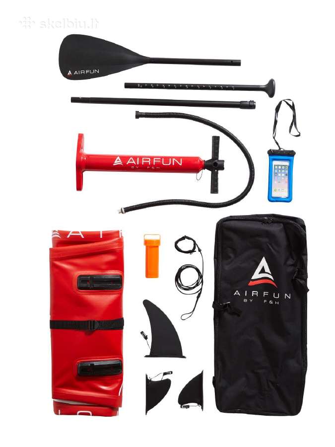 Airfun - Red - 305 x 76 x 15 cm, Paddleboard Pripu - nuotraukos Nr. 2