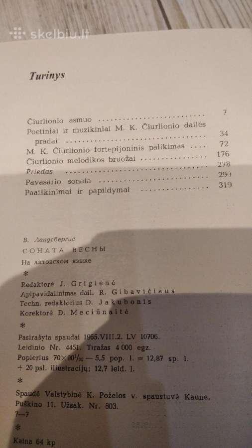Knyga Pavasario sonata - nuotraukos Nr. 3