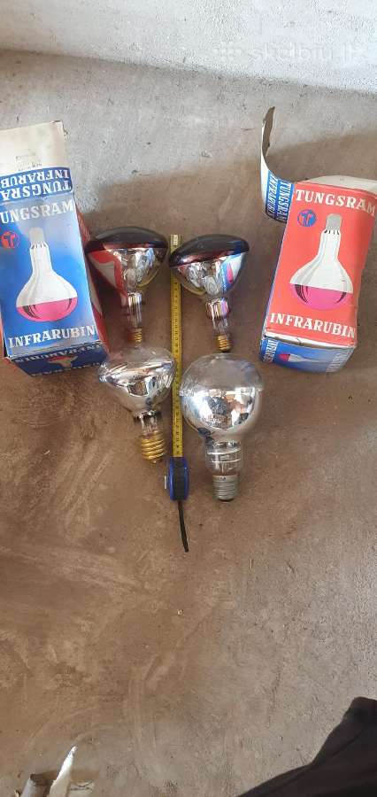Lempos, 250w, 500w, su reflektoriumi ir pan.