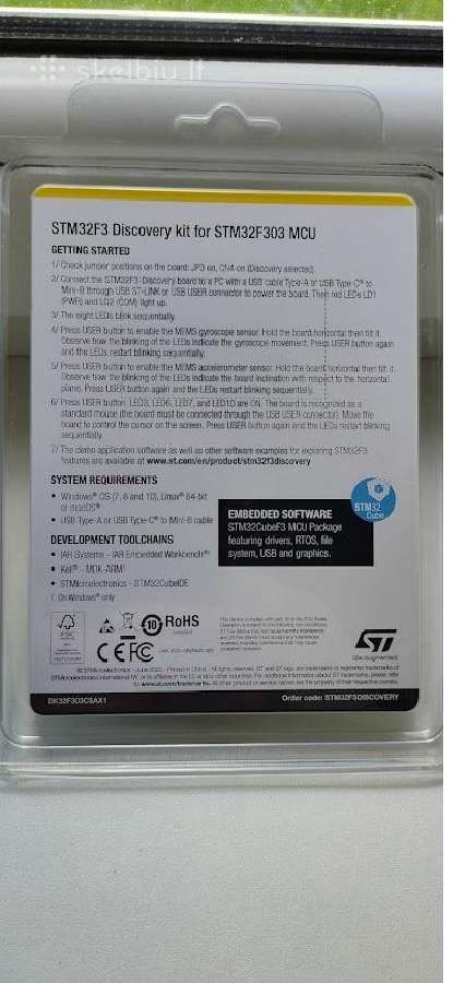 Stm32f303 discovery Evaluation Kit - nuotraukos Nr. 2