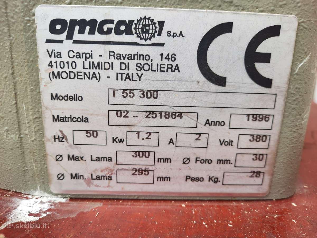 1996 m. Omga kryžminio pjovimo pjūklas T 55 300 - nuotraukos Nr. 3