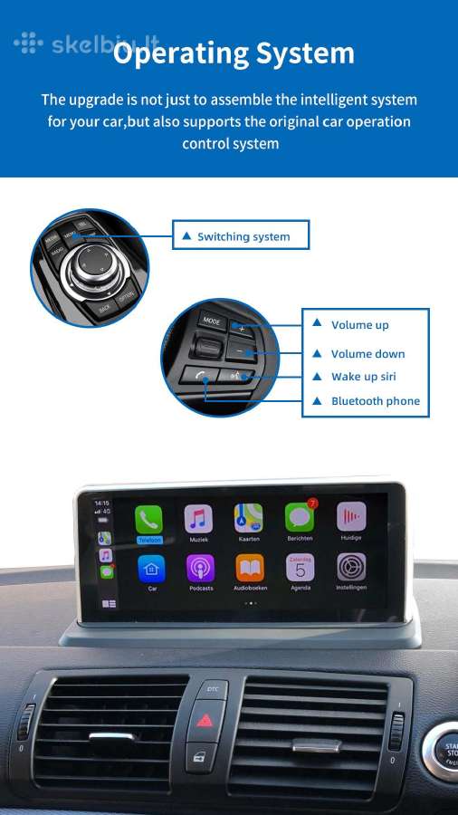 Bmw 1 E87 E88 E81 E82 Cic Carplay/android Auto - nuotraukos Nr. 3
