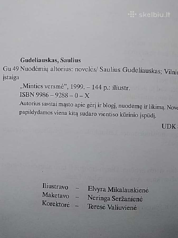 S. Gudeliauskas Nuodemių Altorius - nuotraukos Nr. 2