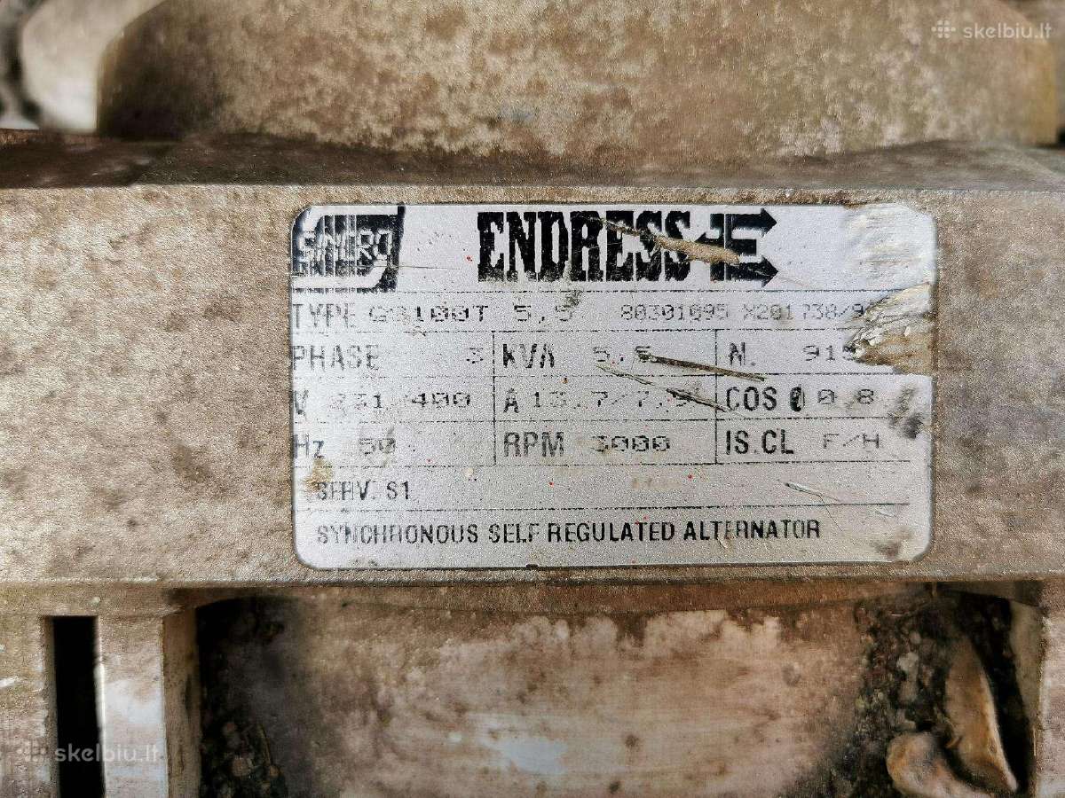 Vokiškas 5 kva generatorius Endress, trifazis - nuotraukos Nr. 5