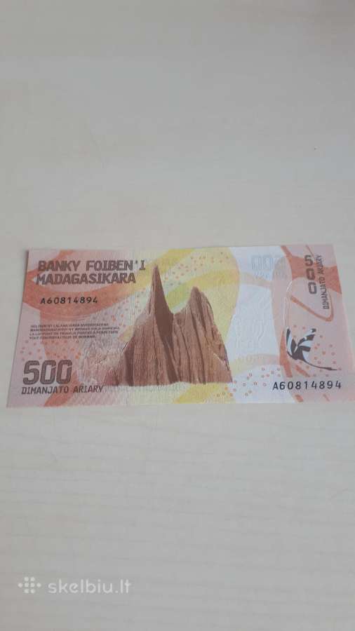 Madagaskaras 500 Ariarių 2017m. Unc - nuotraukos Nr. 2