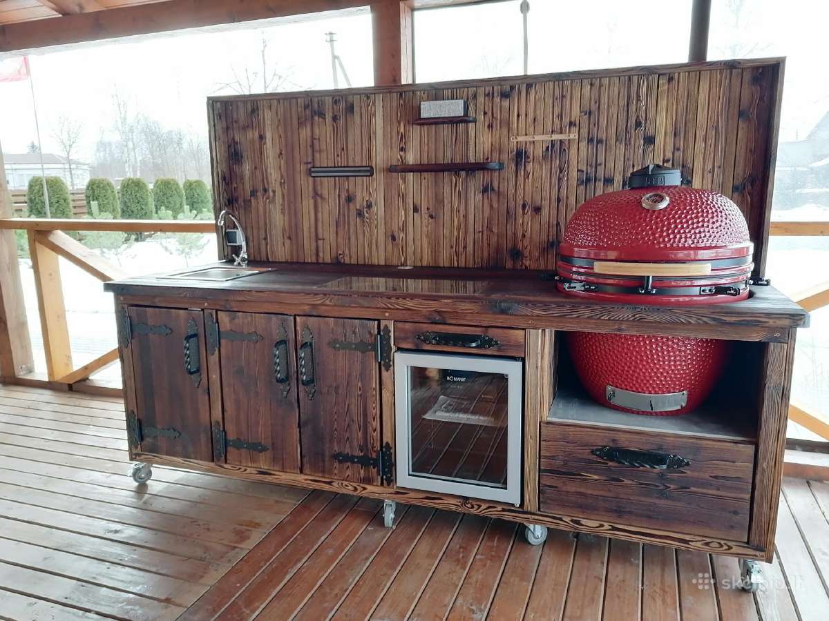 Kamado stalas iš degintos medienos, Kamado griliai - nuotraukos Nr. 21
