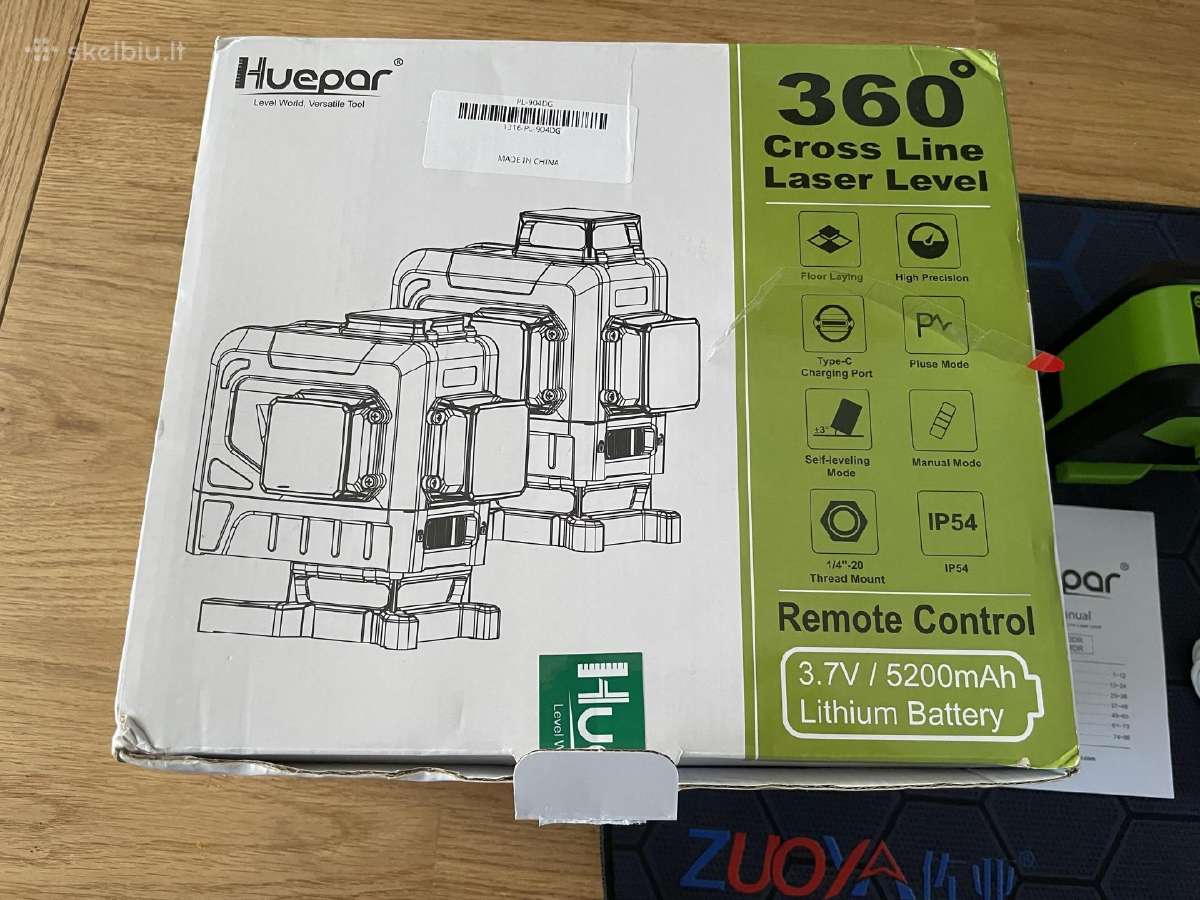 Lazerinis nivelyras Huepar 904dg 4d - nuotraukos Nr. 4