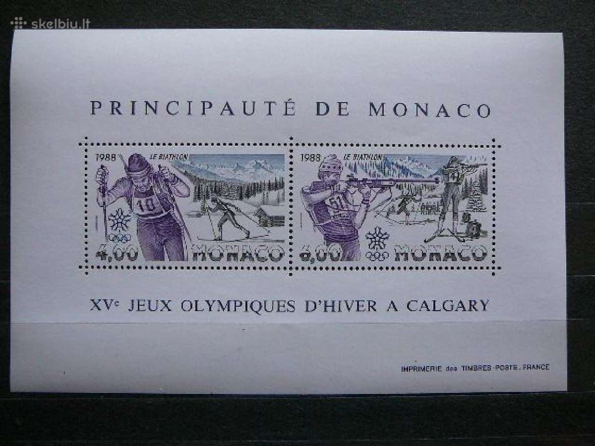 Olimpines ziemos Monakas 1988 Mnh mn1885