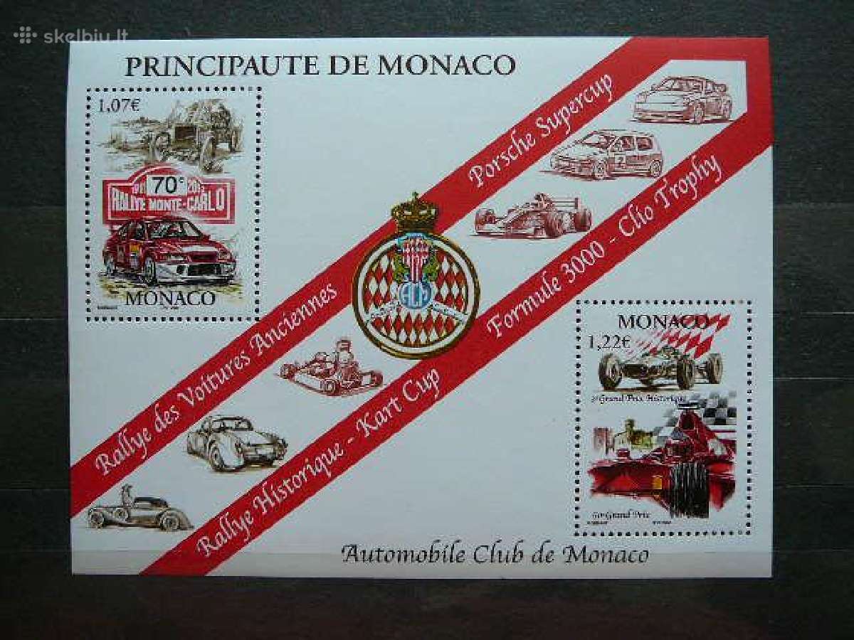 Automobiliai Monte Karlo Monakas 2002 Mnh mn2586