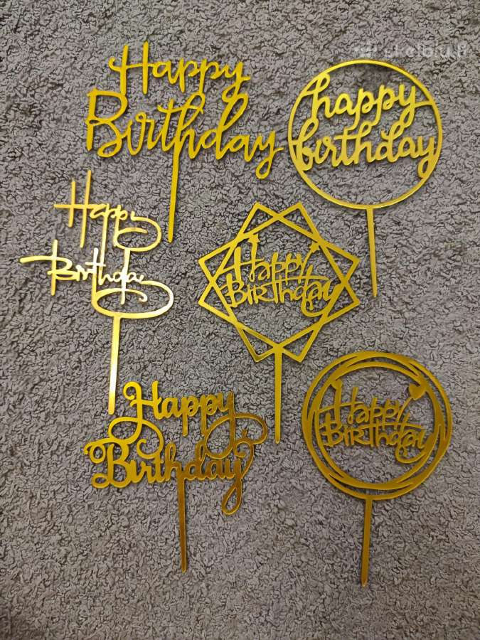 Happy birthday torto papuošimai smeigtukai - nuotraukos Nr. 2