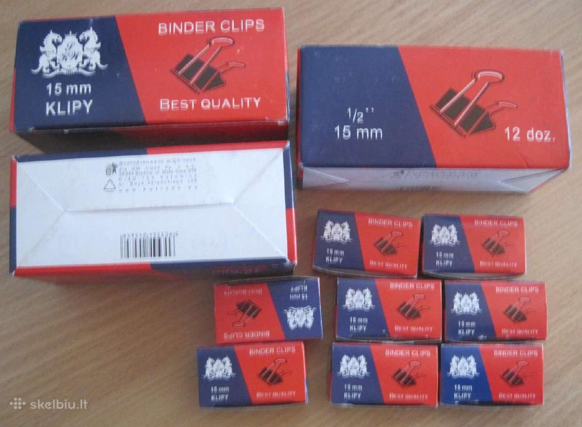Metaliniai juodi spaustukai 15mm 500vnt - 10 eur