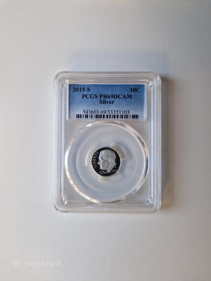 JAV 10 centu 2015 Proof Sidabras Pcgs