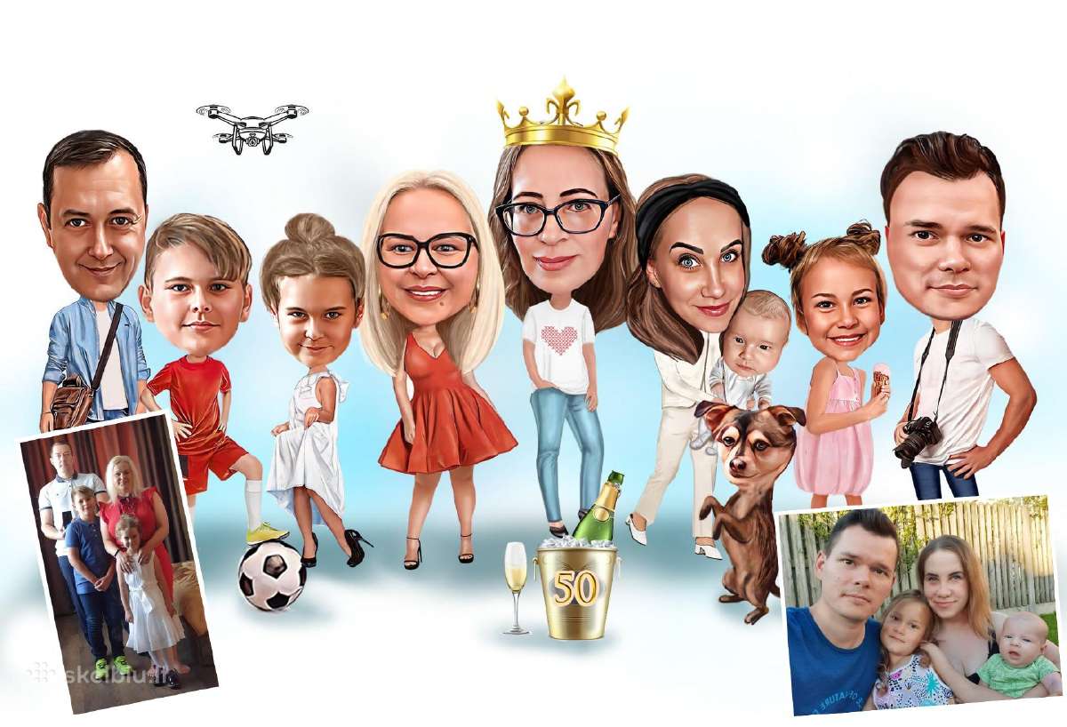 Skaitmeninis ar ranka šaržų piešimas iš nuotraukos - nuotraukos Nr. 3