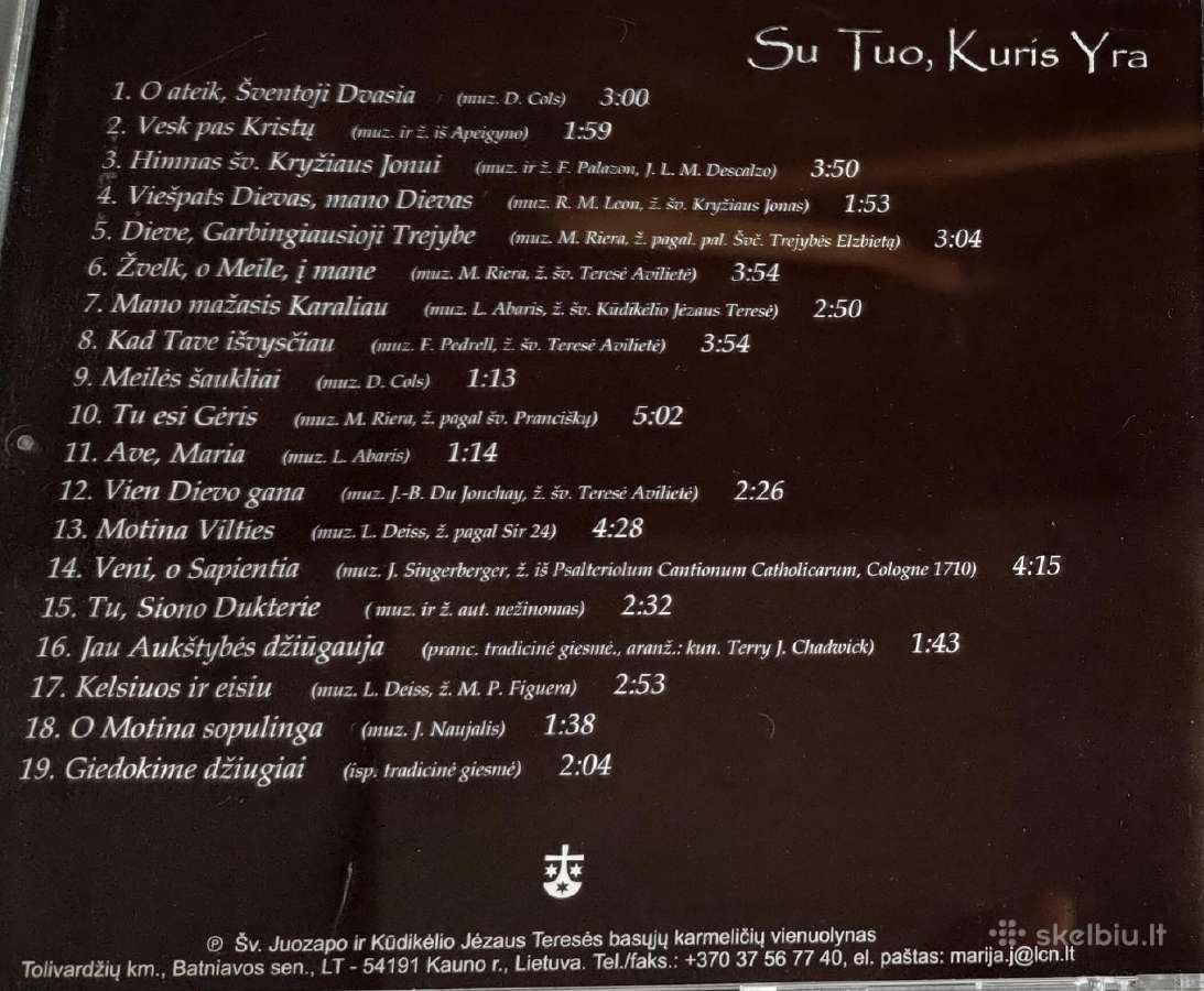 Basos karmelitės su tuom kuris yra CD - nuotraukos Nr. 3