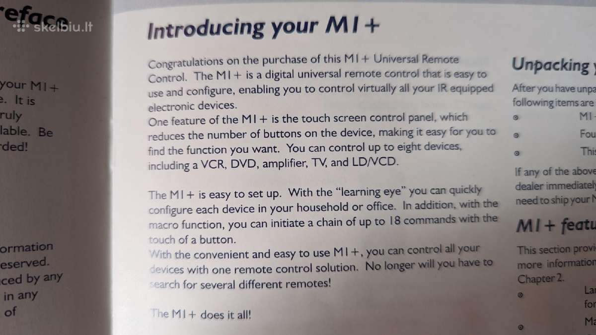 Multifunkcinis programuojamas Ca distancinis M1+ - nuotraukos Nr. 8