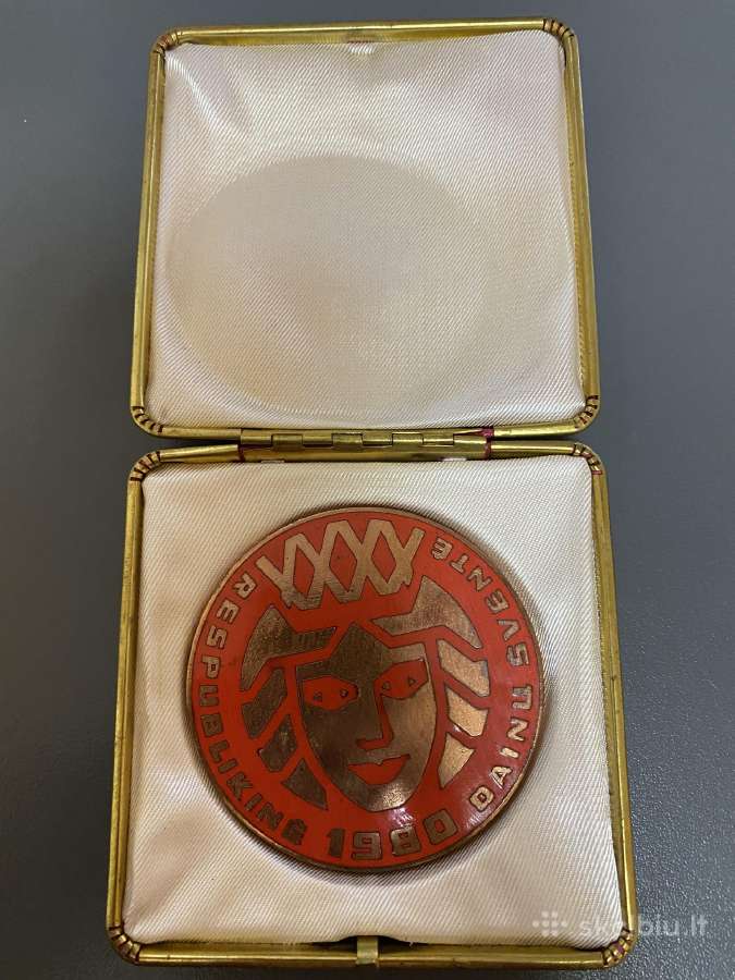 Respublikinė dainu svente 1985,1980 stalo medalis - nuotraukos Nr. 2