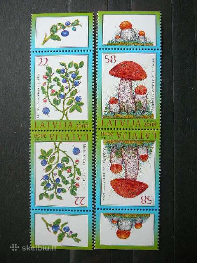 Grybai Uogos tet-bes Latvija 2008 Mnh llt739a