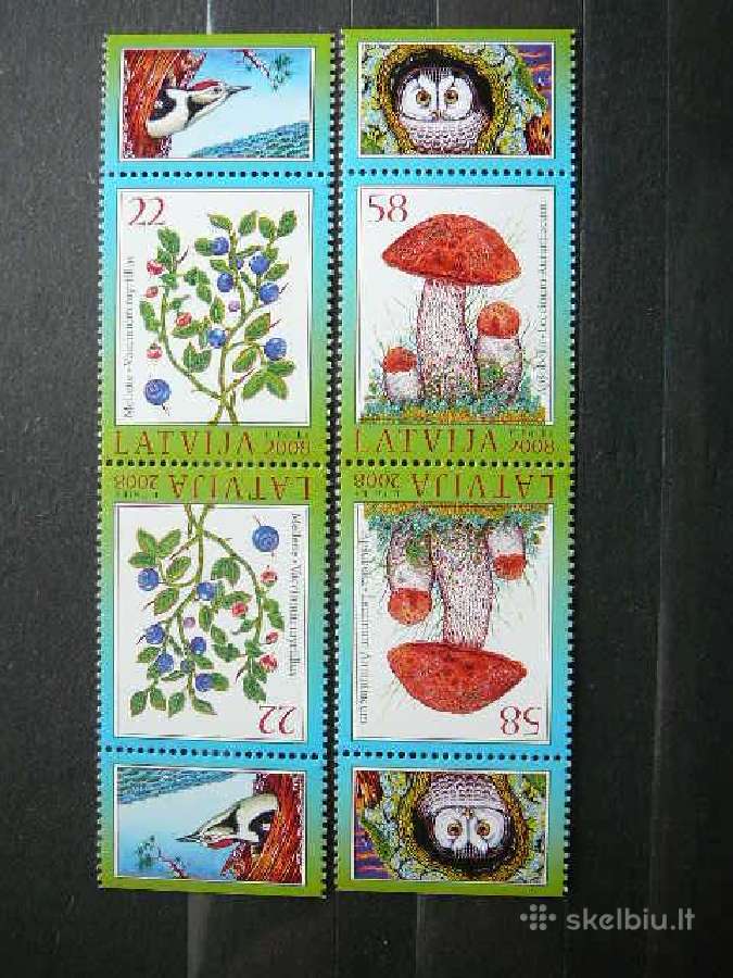 Grybai Uogos tet-bes Latvija 2008 Mnh llt739b