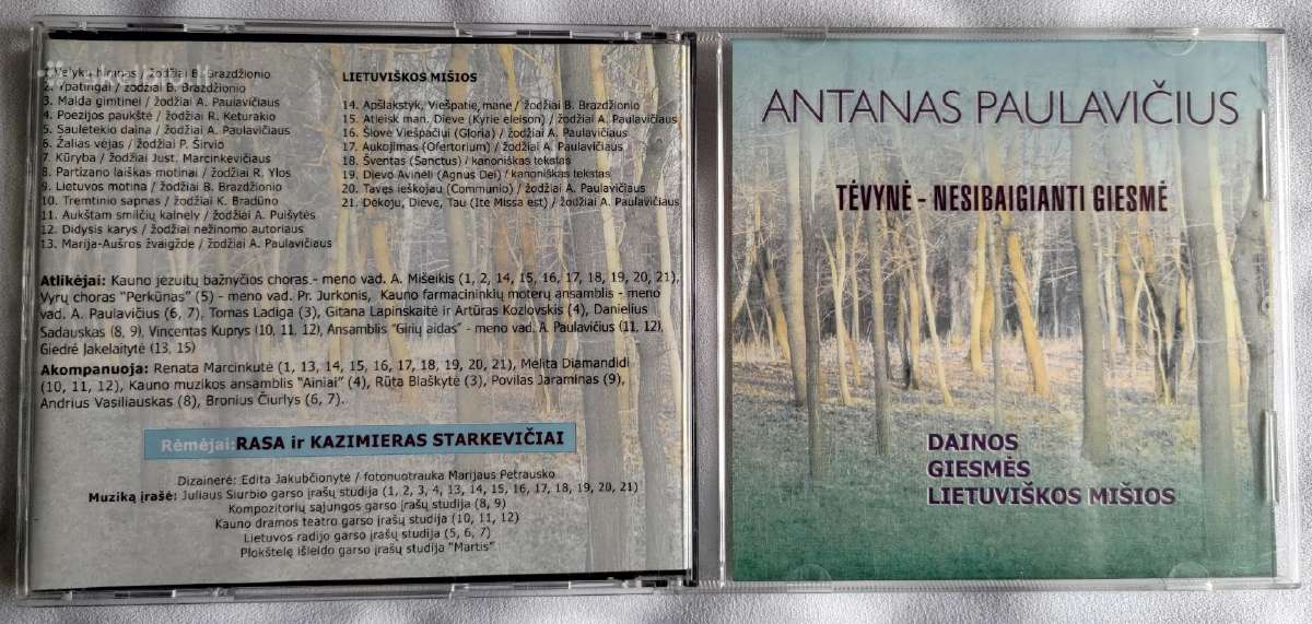 Antanas Paulavičius giesmės dainos mišios CD - nuotraukos Nr. 2