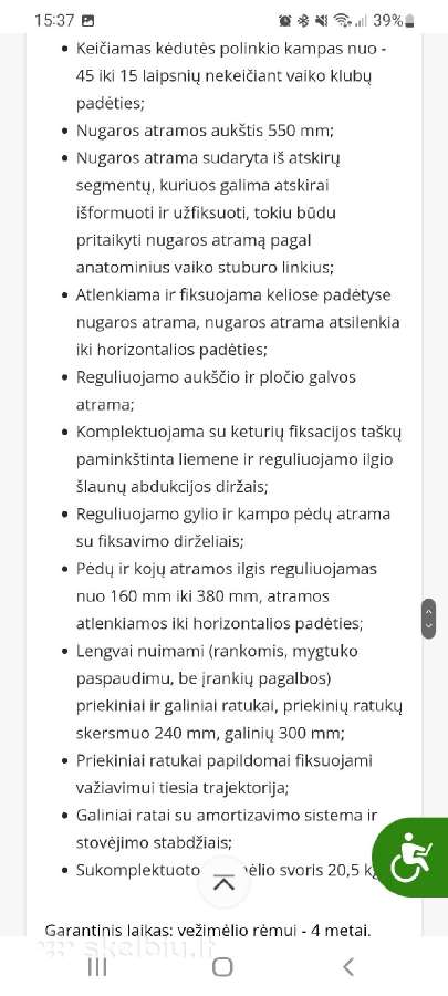 Specialių poreikių vaikams vežimėlis - nuotraukos Nr. 5