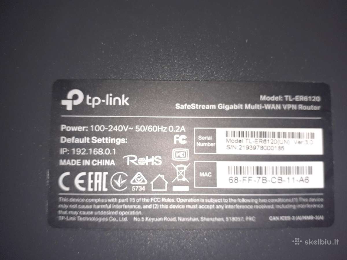 Routeris Tp-link Tl-er6120 5-por - nuotraukos Nr. 2
