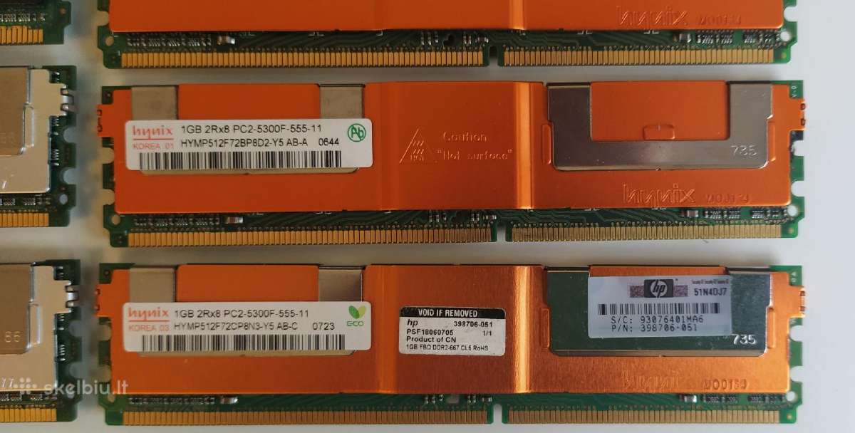 Intel Xeon procesoriai E5335 E5310 RAM 4gb 1gb