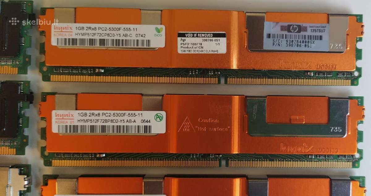 Intel Xeon procesoriai E5335 E5310 RAM 4gb 1gb - nuotraukos Nr. 8