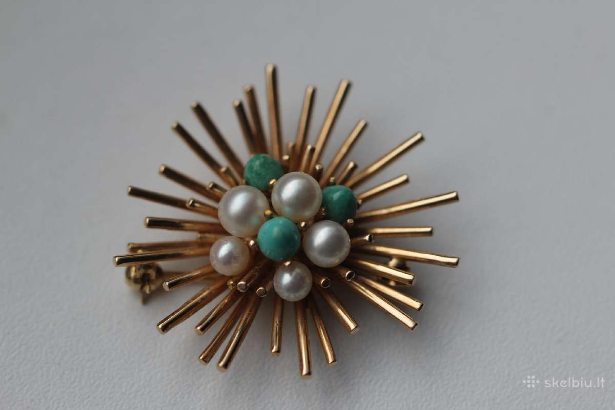 Ole Lynggard Gold 585 perlai,turquoise sage - nuotraukos Nr. 2