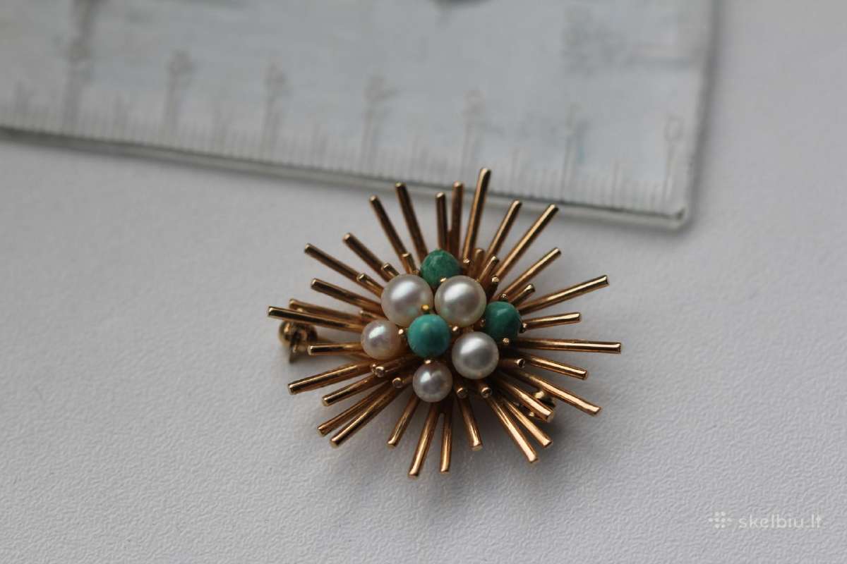 Ole Lynggard Gold 585 perlai,turquoise sage - nuotraukos Nr. 4