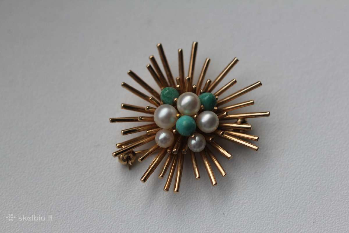 Ole Lynggard Gold 585 perlai,turquoise sage - nuotraukos Nr. 3