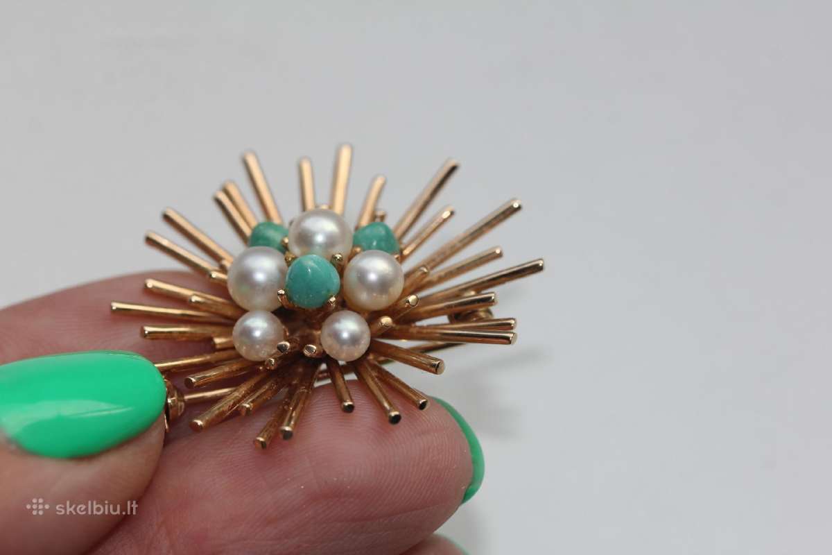 Ole Lynggard Gold 585 perlai,turquoise sage - nuotraukos Nr. 6