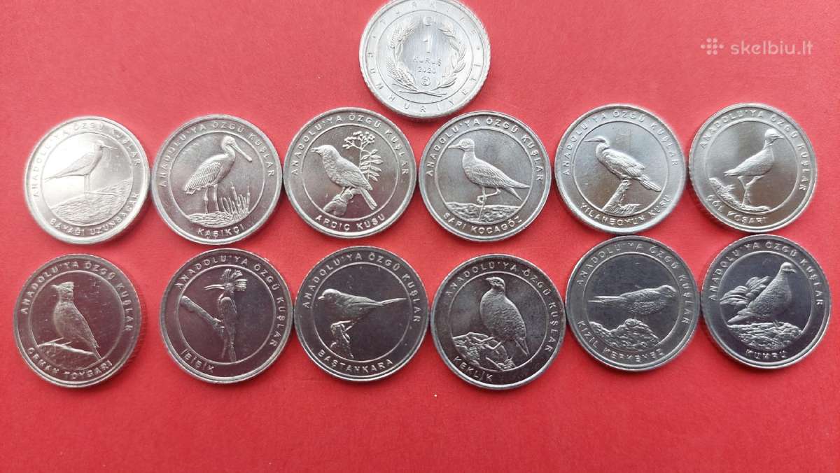 Turkija 2020m.antalijos paukščiai 12 monetų Unc