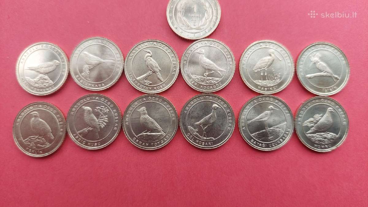 Turkija 2021m.antalijos paukščiai 12 monetų Unc