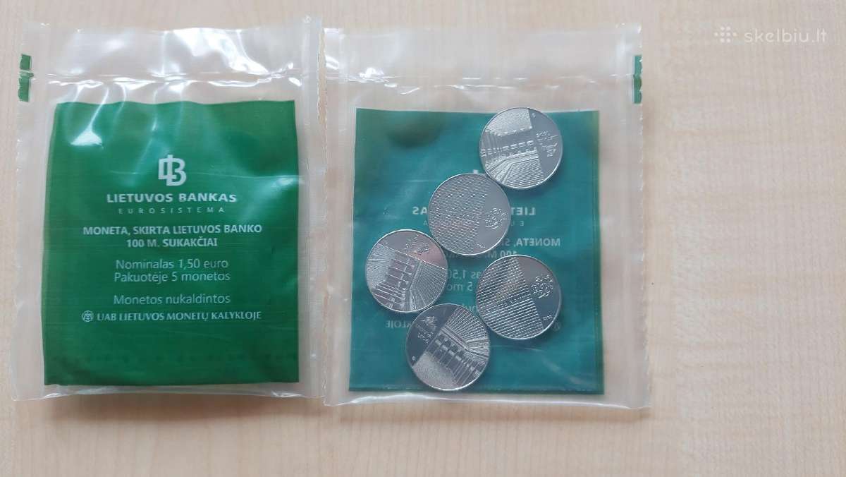 2022m.1.50eur skirta Lietuvos banko 100-5vnt