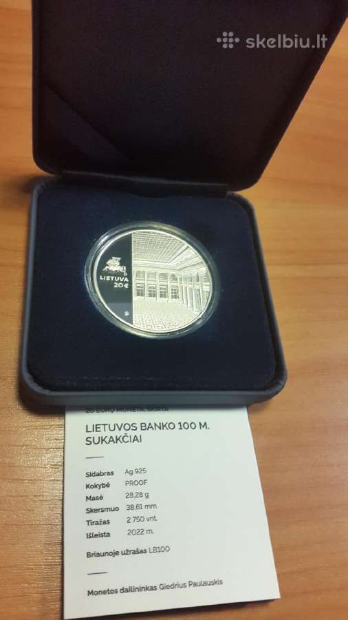 20 eur Lietuvos bankui 100 metų Ag