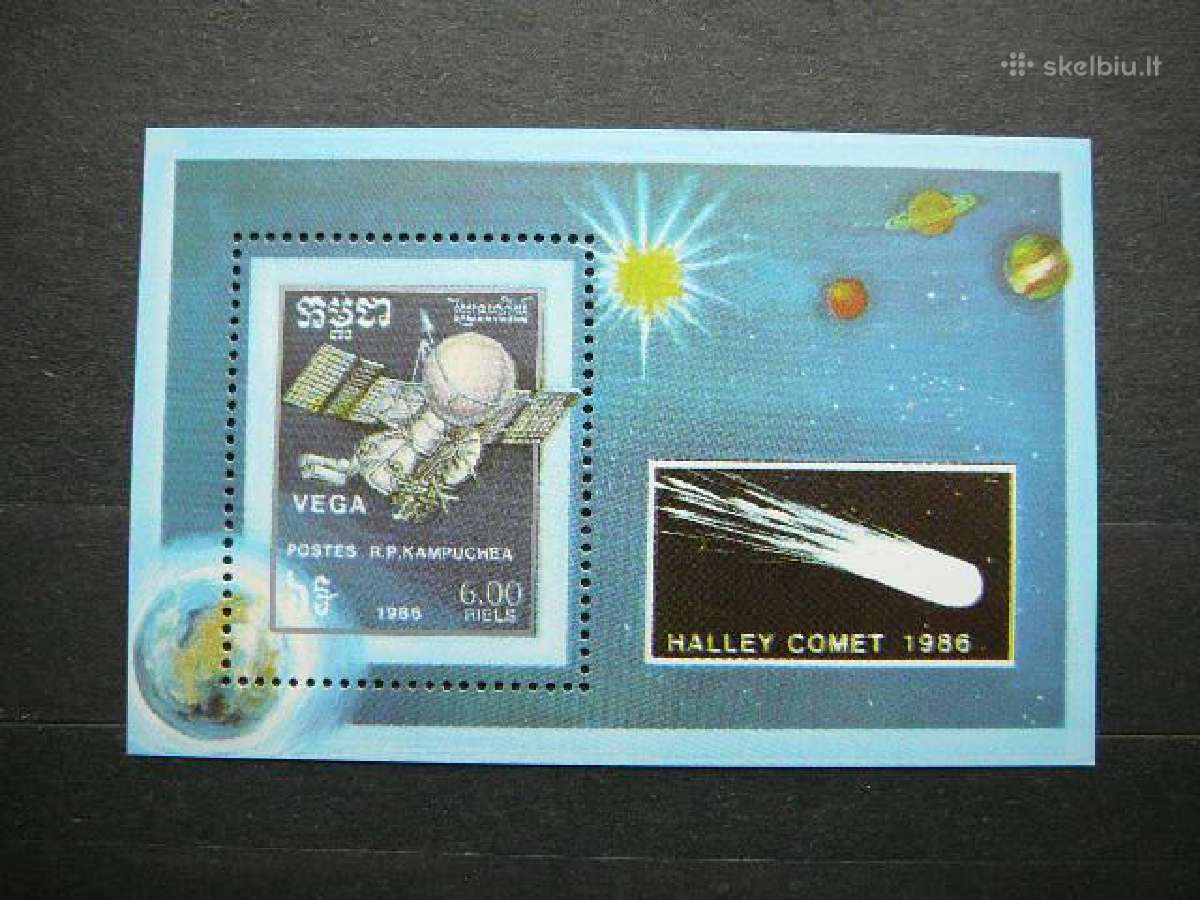Kosmosas Kometa Halley Kampucija 1986 Mnh kmp790