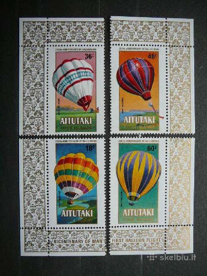 Oro balionai Aitutaki 1983 Mnh ak472