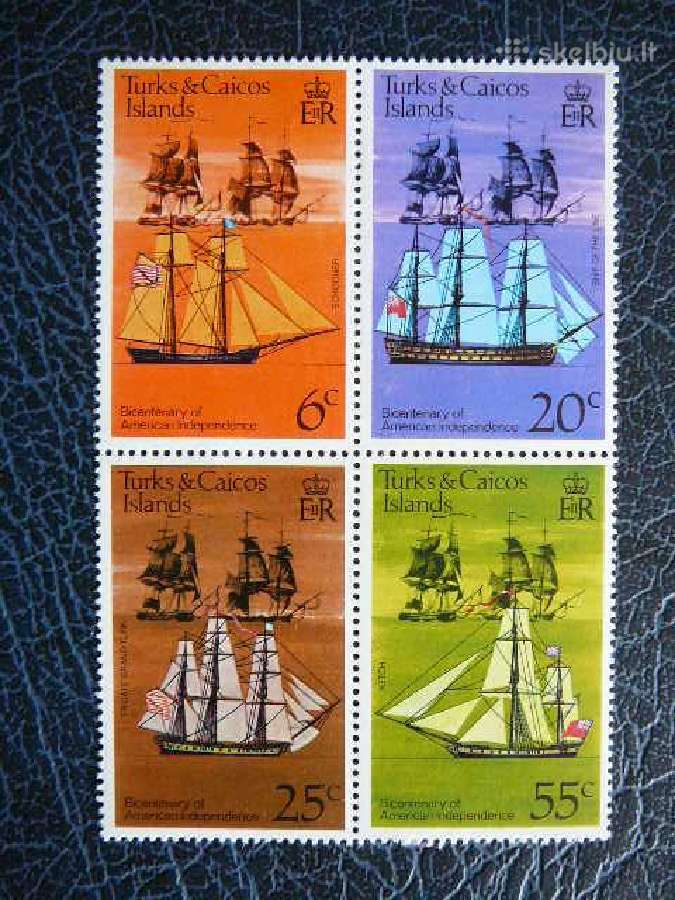 GB (Turks & Caicos) 1976 Laivai Burlaiviai Mnh tc3