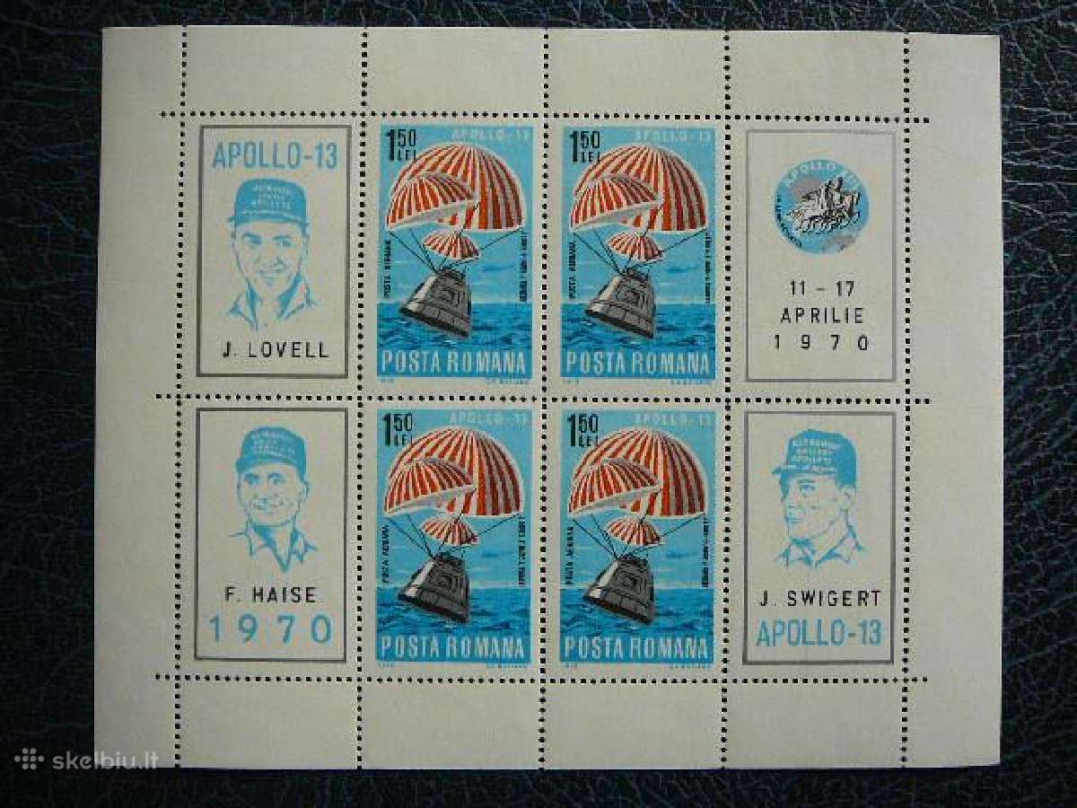 Kosmosas Apollo13 Rumunija 1970 Mnh rm2863