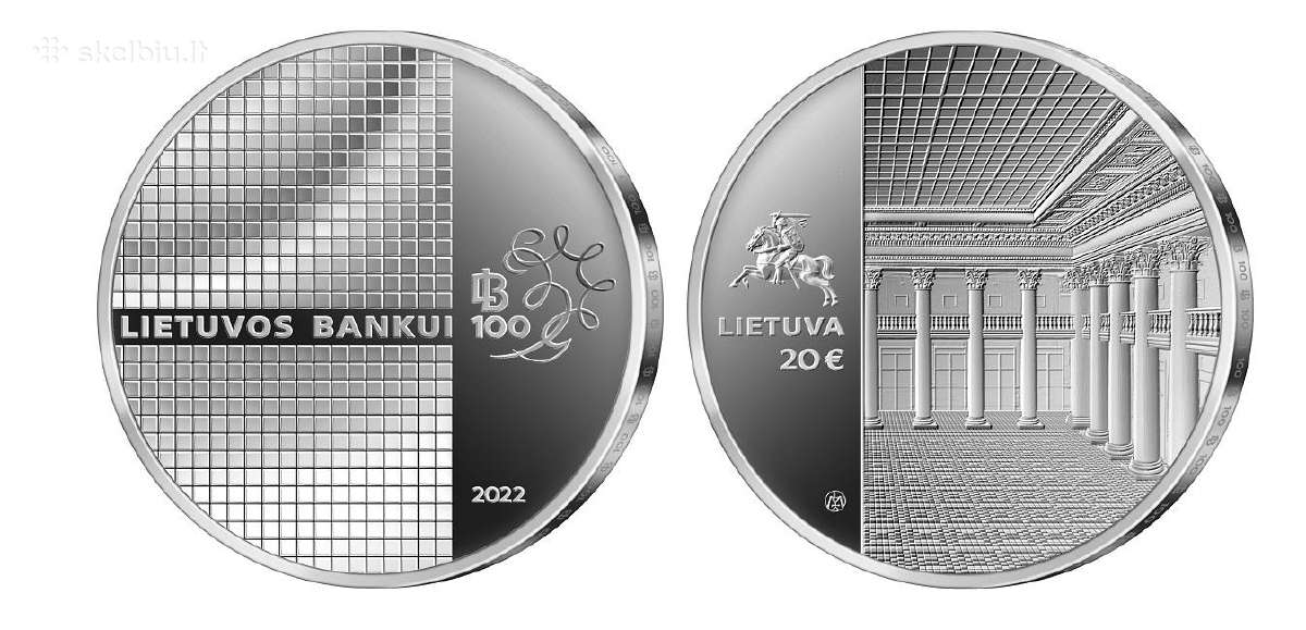 20,00€ ir 1,50€ - Lietuvos banko 100 m. sukakčiai