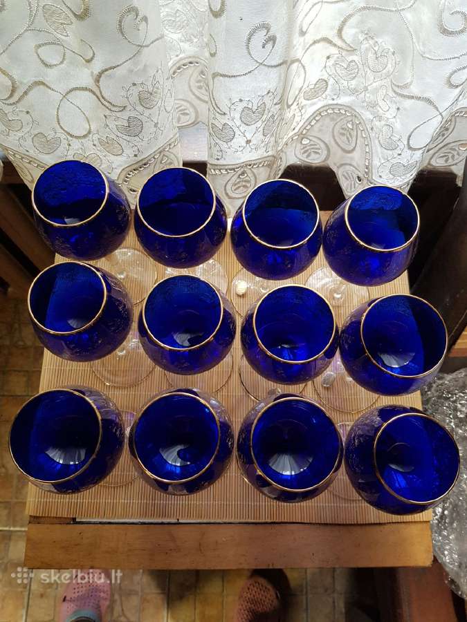 Vintažines Bohemia taures 12 vien. - nuotraukos Nr. 3