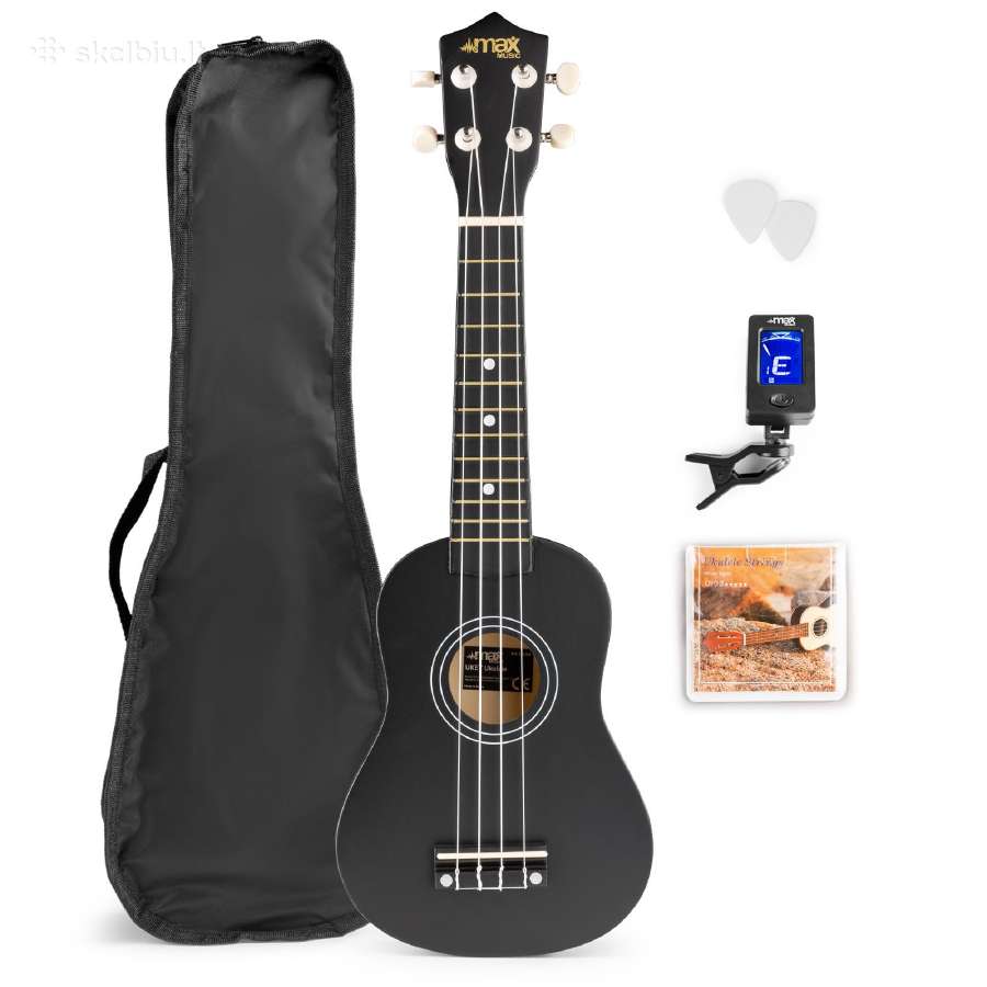 Ukulele rinkinys soprano 21" juoda