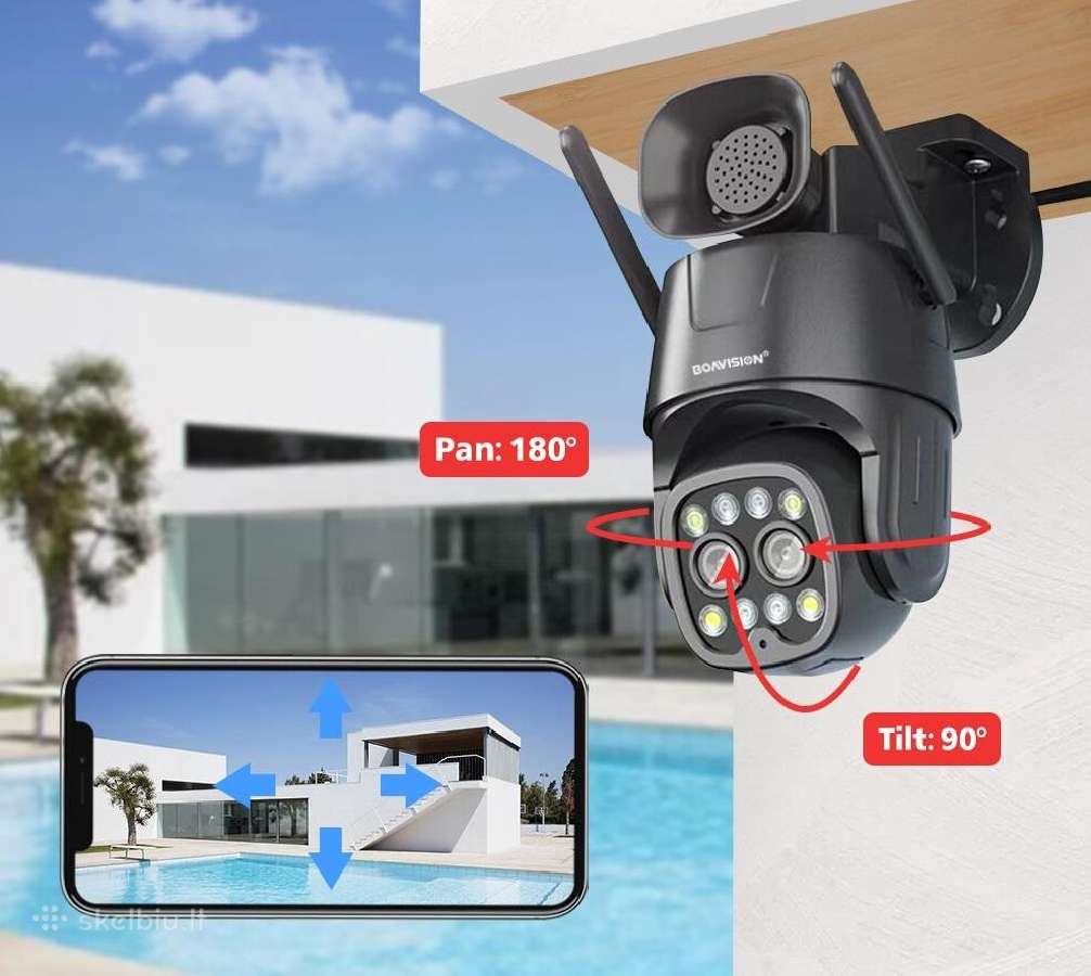 2024m! Full HD WiFi lauko vaizdo kamera sirena - nuotraukos Nr. 3