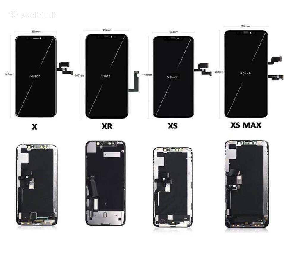 iPhone X, XS, XS Max, Xr ekranai