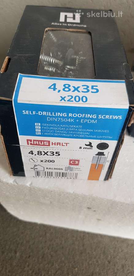 Haushalt savisriegiai Ral9005, juoda 4,8 x 35 - nuotraukos Nr. 3