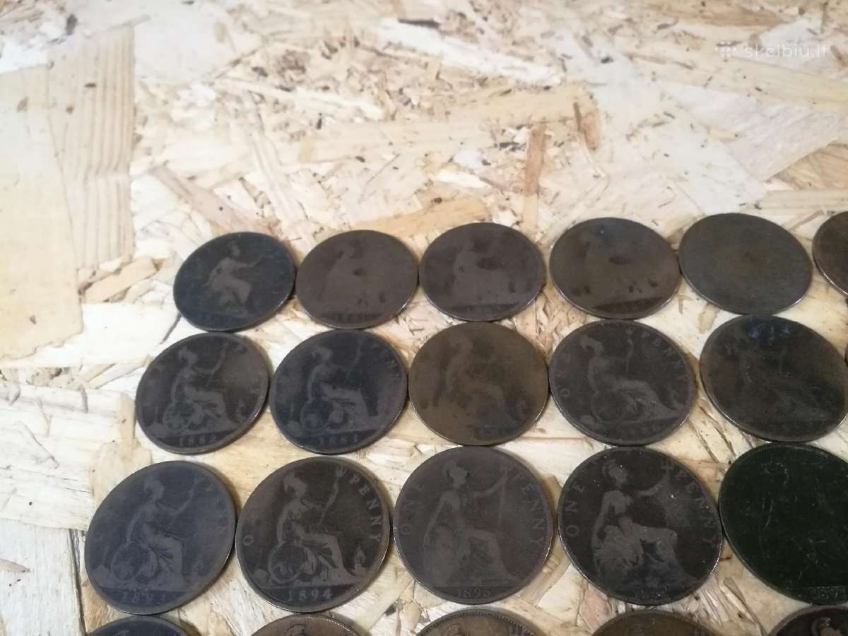 One Penny monetos nuo 1860-1967, 79 metai. - nuotraukos Nr. 2